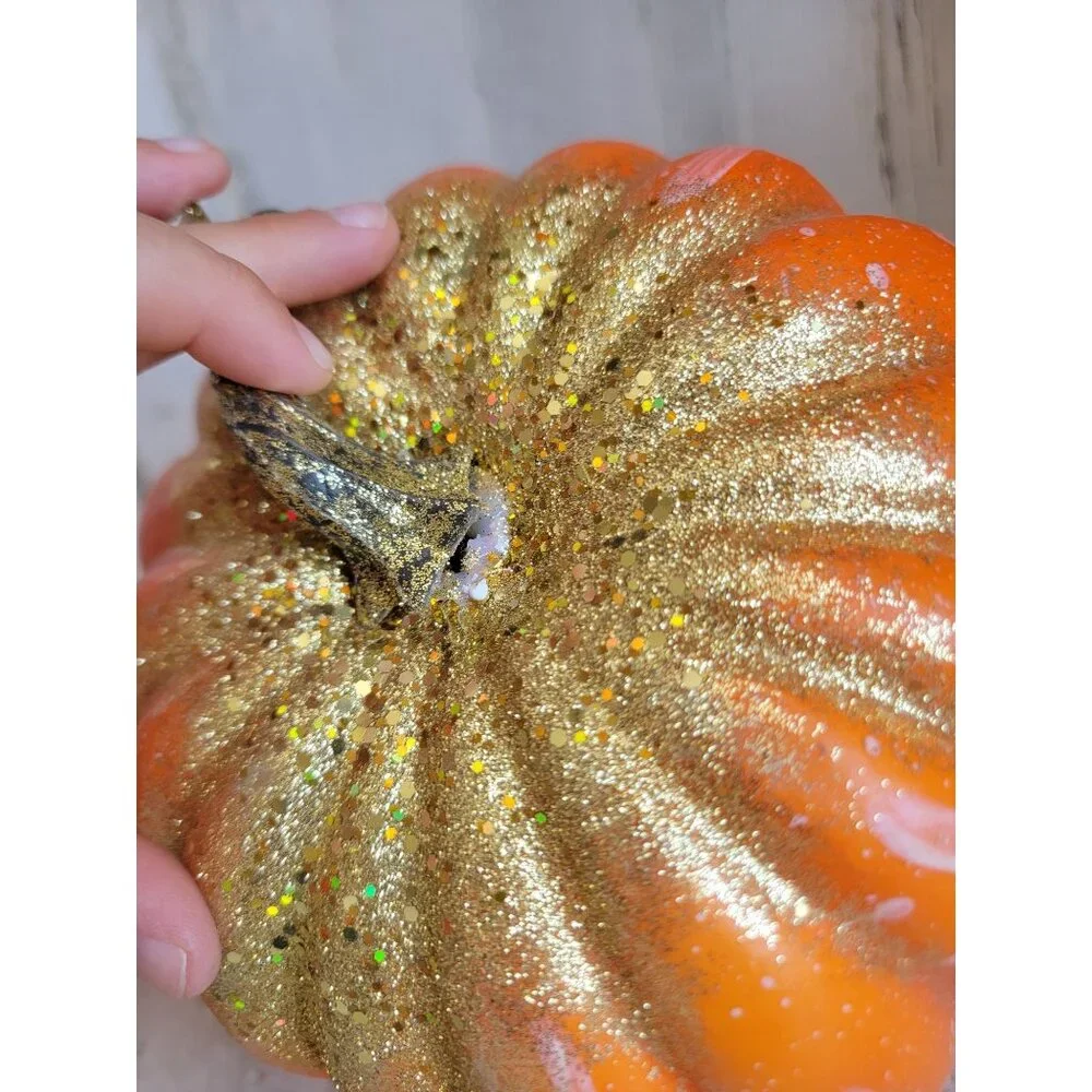 Halloween pumpkin figure trinket box set home decor glitter uniqueStyrofoam pump